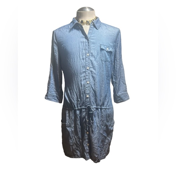 OLD NAVY Women’s Chambray Denim Dress 👗 Size Large - Picture 1 of 9